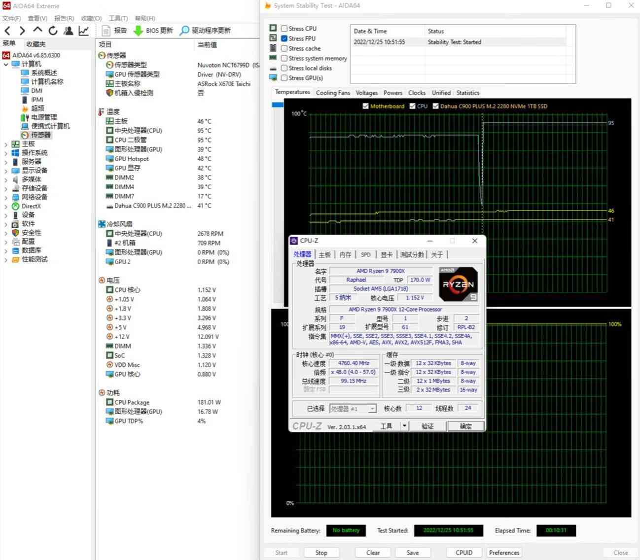 华擎太极X670E主板评测：供电系统毫无波澜，轻松稳定输出180W
